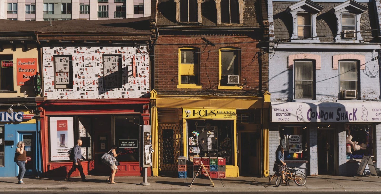 outside of buildings holding small businesses